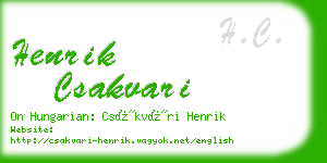 henrik csakvari business card